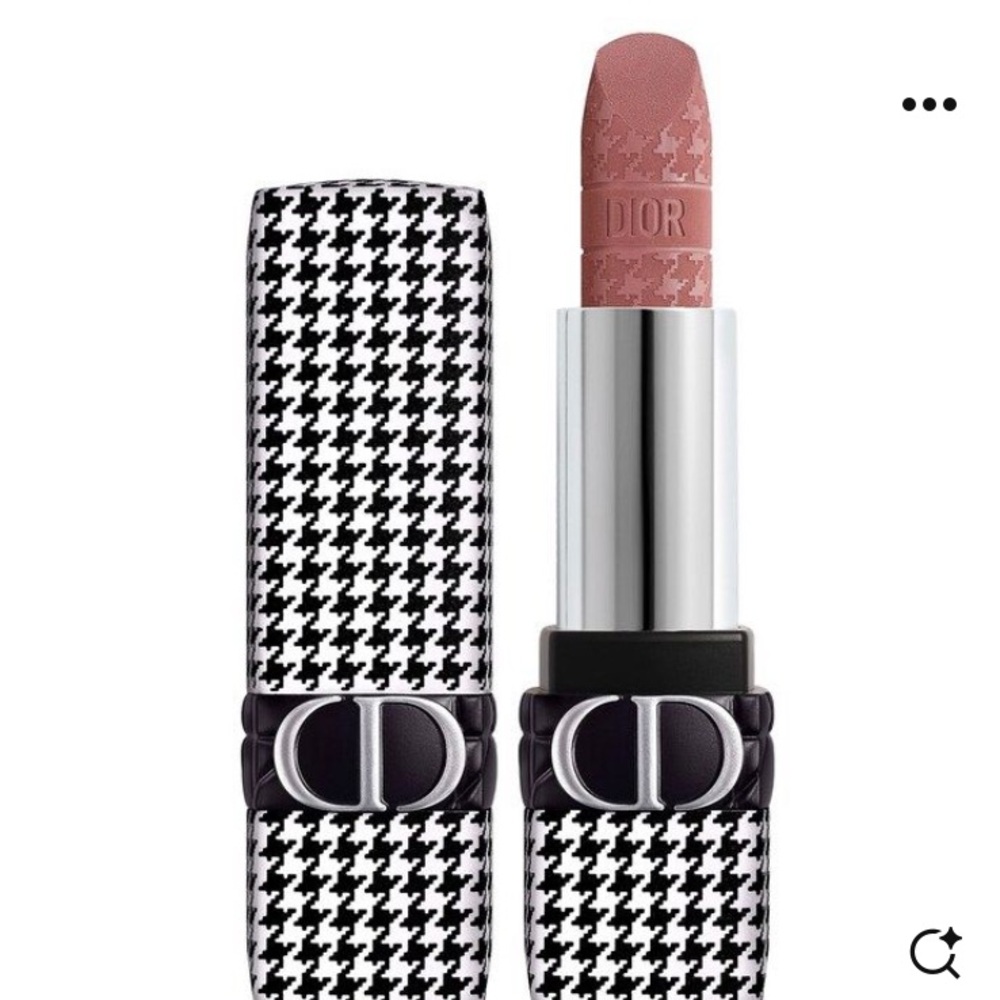 Dior Rouge #100 New Look Nude Lipstick-HOUNDSTOOTH MOTIF Case